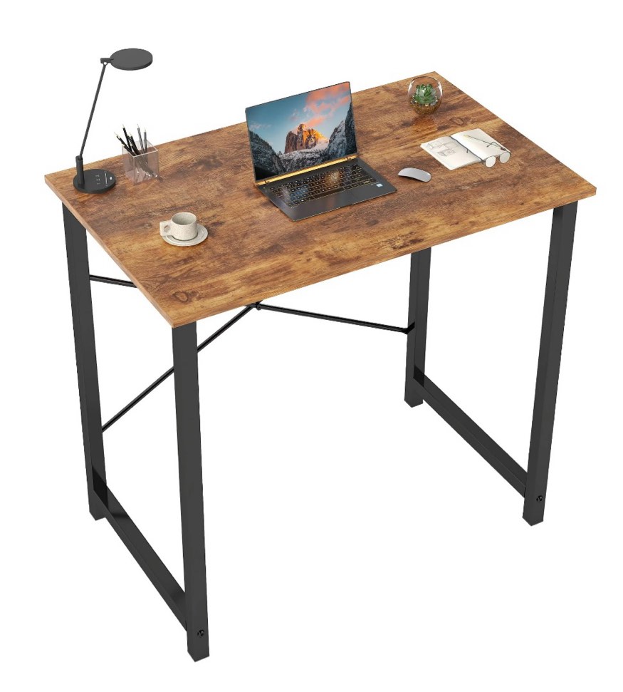 concetta 31 inch computer desk, simple office desk table for gaming or home office, writing desk for small space, rust
