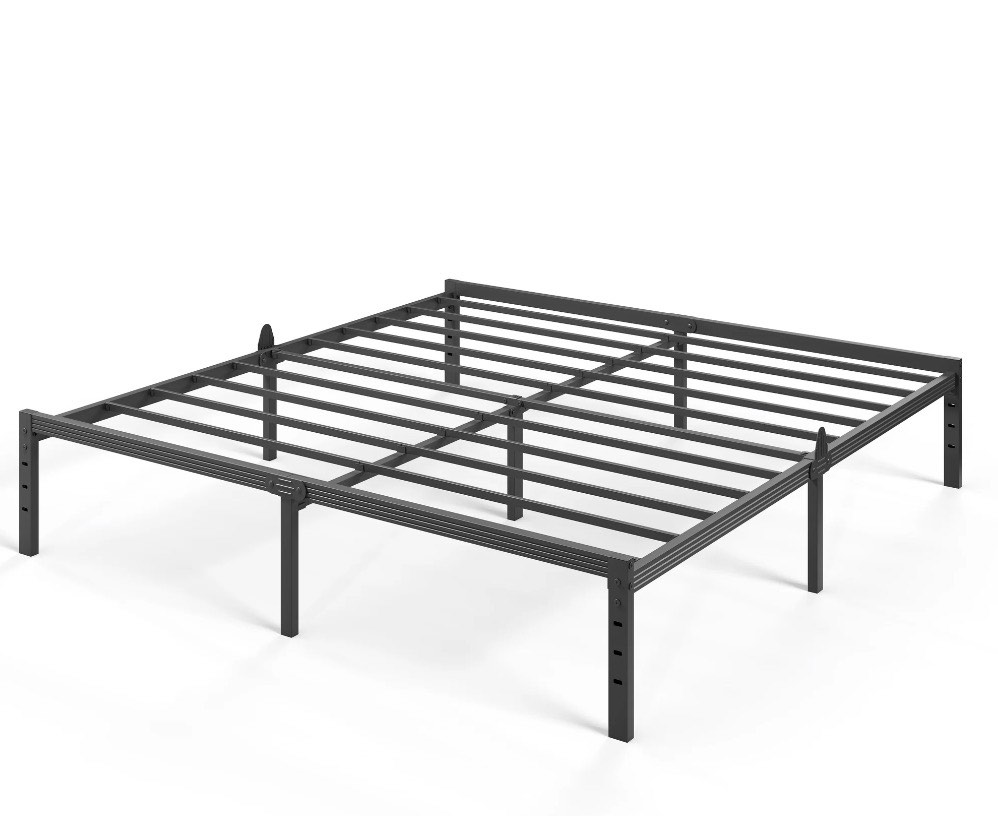 Auroral Zone 14 inch King Metal Platform Bed Frame, Heavy Duty Mattress Foundation, No Box Spring Required