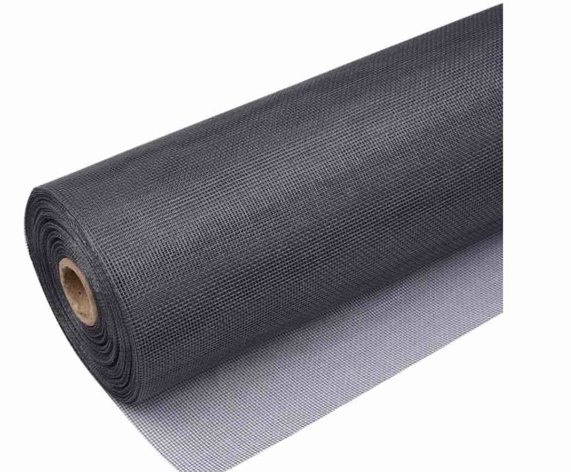 pololo 48" x 100' gray fiberglass window screen roll durable screen mesh for diy repair and rescreening of windows and doors