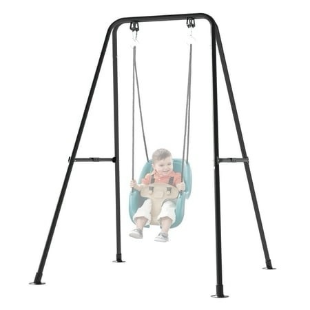 g taleco gear foldable swing stand for kids toddler swing sets for backyard outdoor metal swing frame for baby swings black. ((. stand only ))