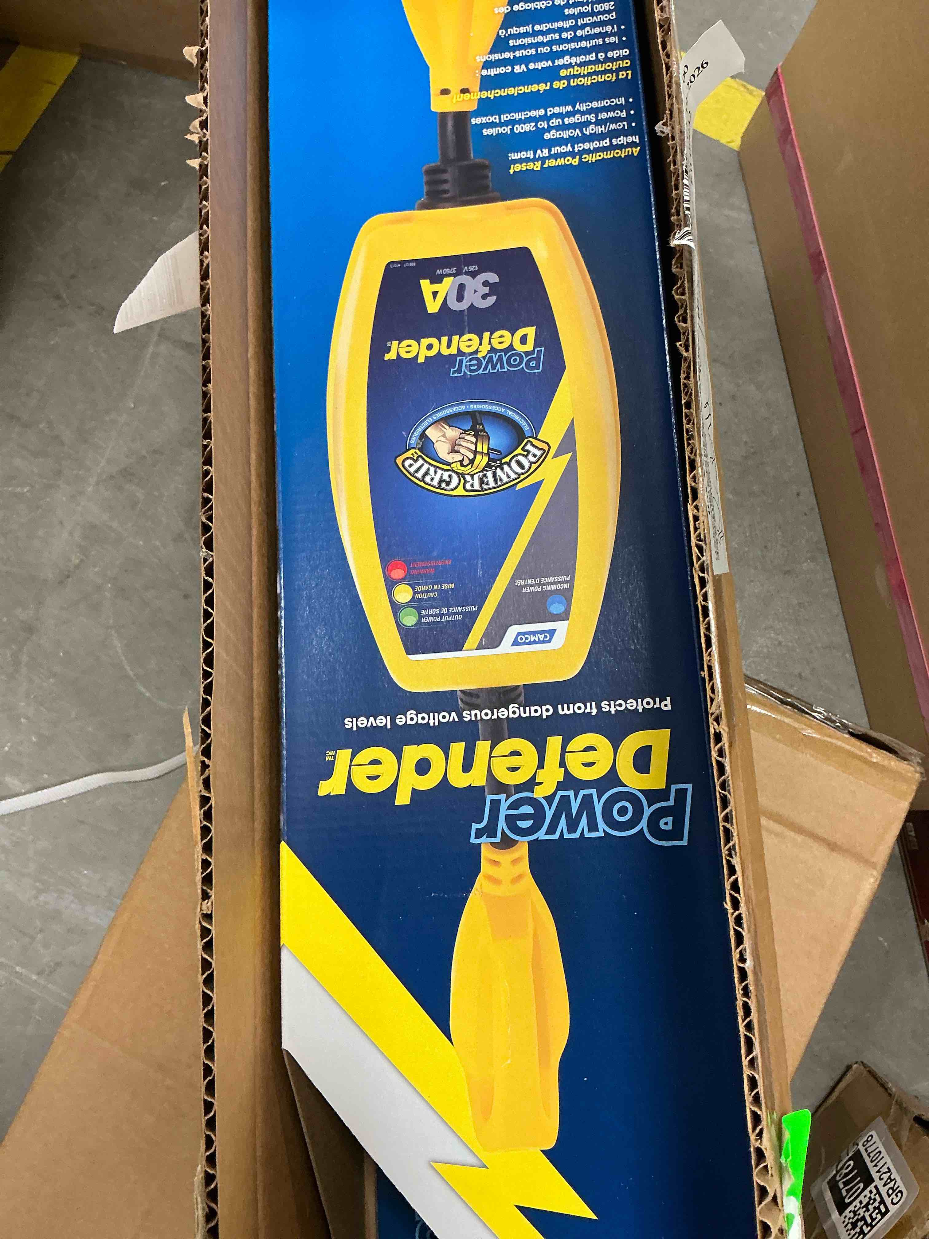 Condition photo showing New/Like New for camco powergrip camper/rv 30-amp voltage protector | features integrated surge protection up to 2 800 joules (55301)