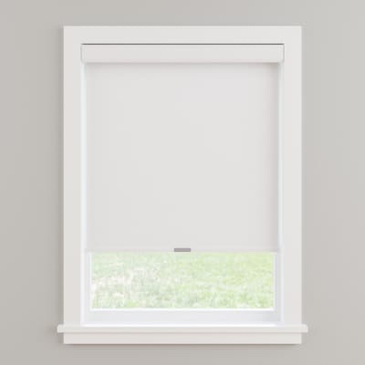 allen + roth simple rise roller 32-in x 72-in white room darkening cordless roller shade