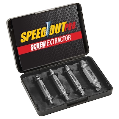 SpeedOut 4 -Pack HSS Double-Ended 2-in Screw extractor set