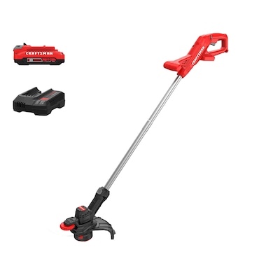 craftsman v20 20-volt max 10-in straight shaft battery string trimmer edger conversion capable 2 ah (battery included) (charger included)
