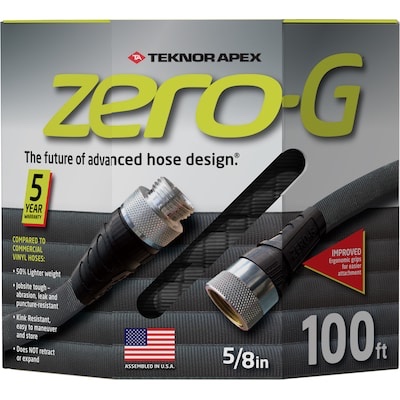 apex zero-g 4001-100 garden hose 5/8 in 100 ft l coupling fiber gray