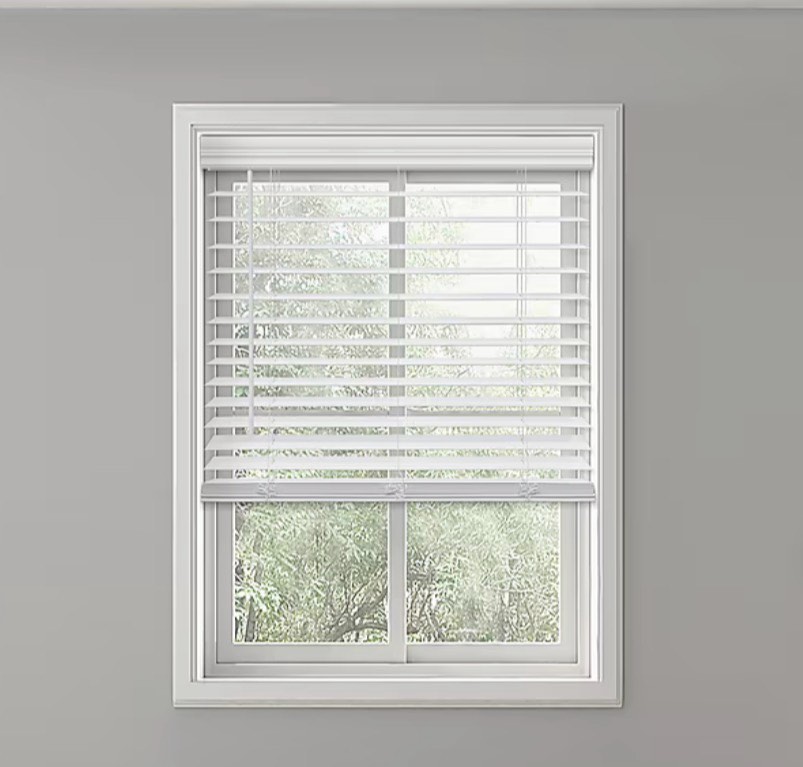  allen + roth Trim at Home 2-in Slat Width 23-in x 42-in Cordless White Faux Wood Room Darkening