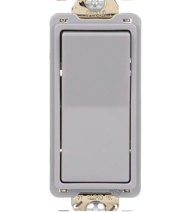 Eaton 20-amp 3-way Rocker Light Switch , Gray