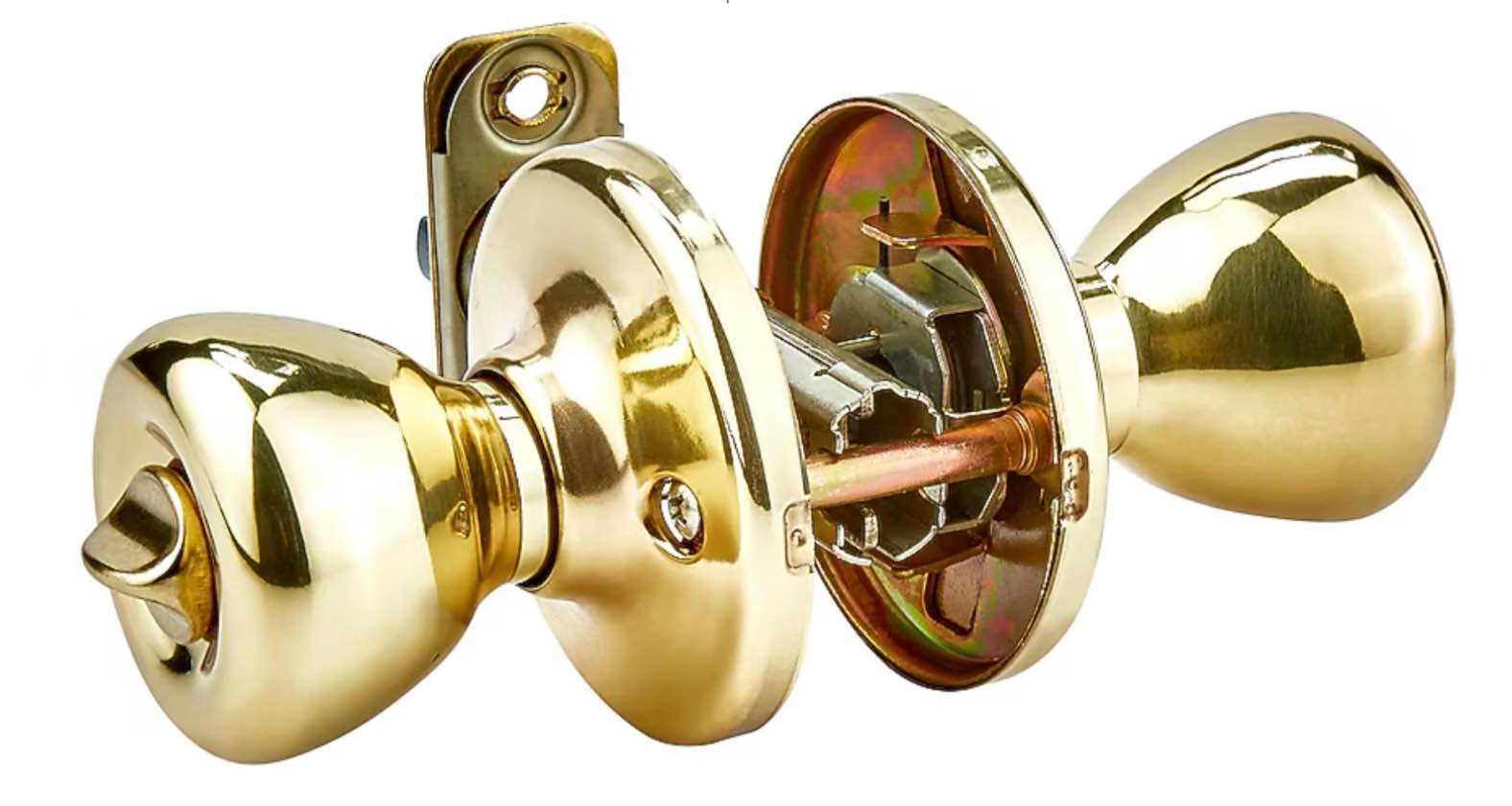 Kwikset Tylo Keyed Entry Door Knob in PB