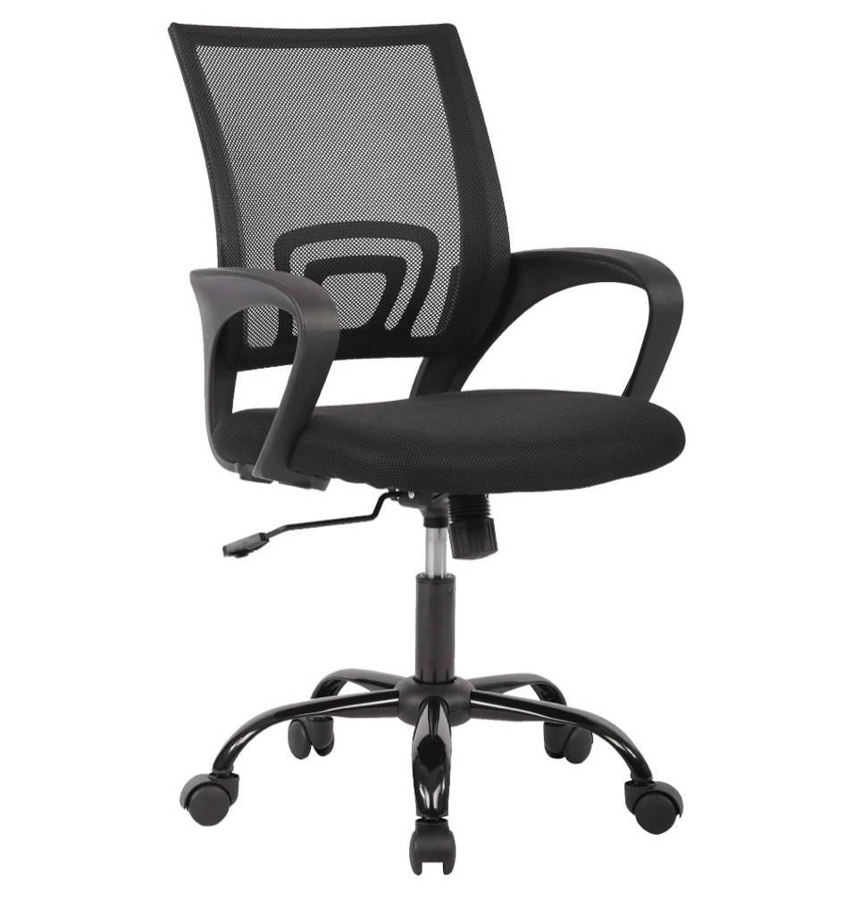 jonpony ergonomic office chair, lumbar support, adjustable height with armrests for adults,black