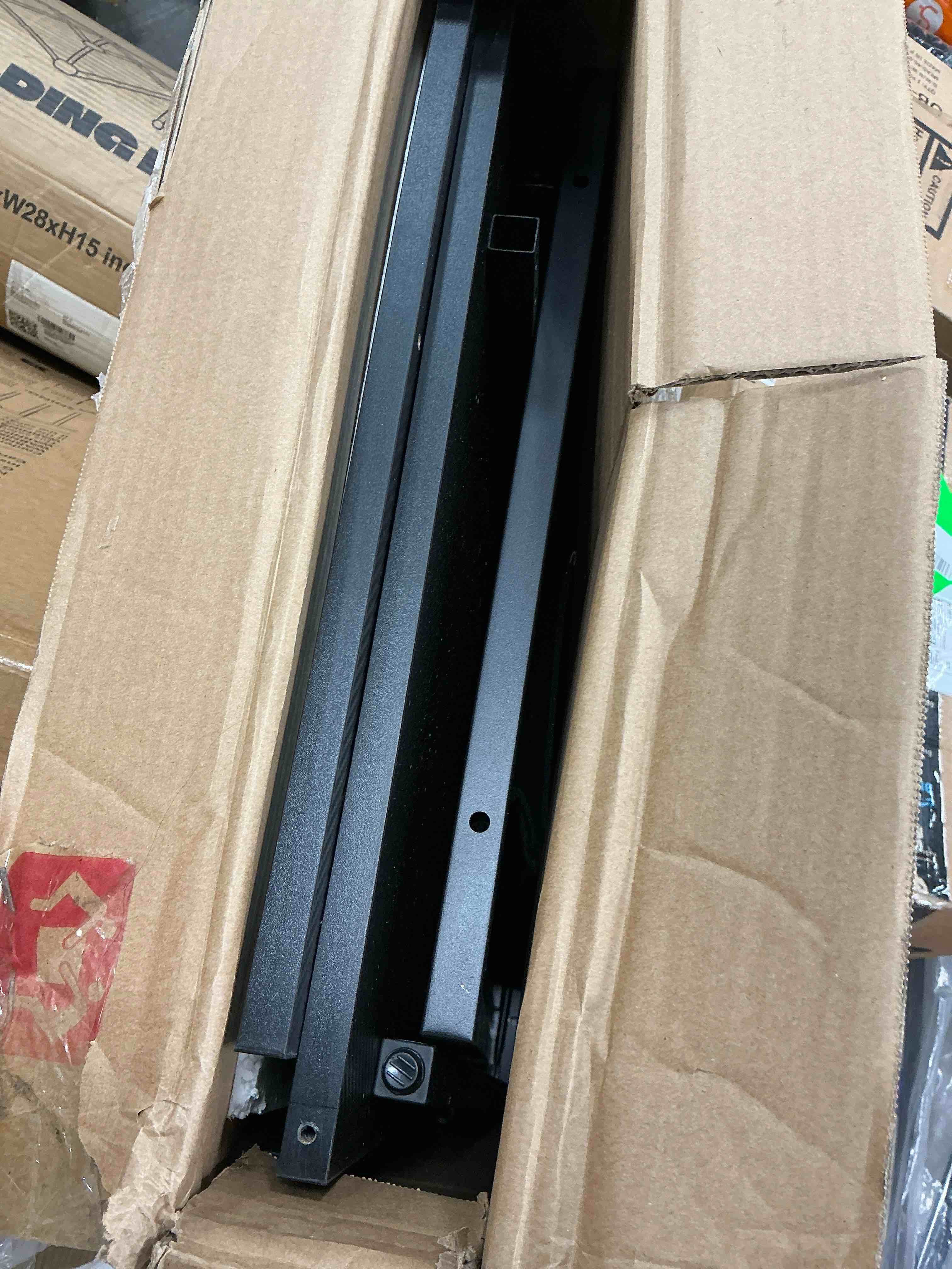 Condition photo showing Good Condition for bestier gaming desk with led lights, 44'' computer desk with reversible shelves, pc gamer desk with side storage bag, hooks and height adjustable shelf for home office, carbon fiber black