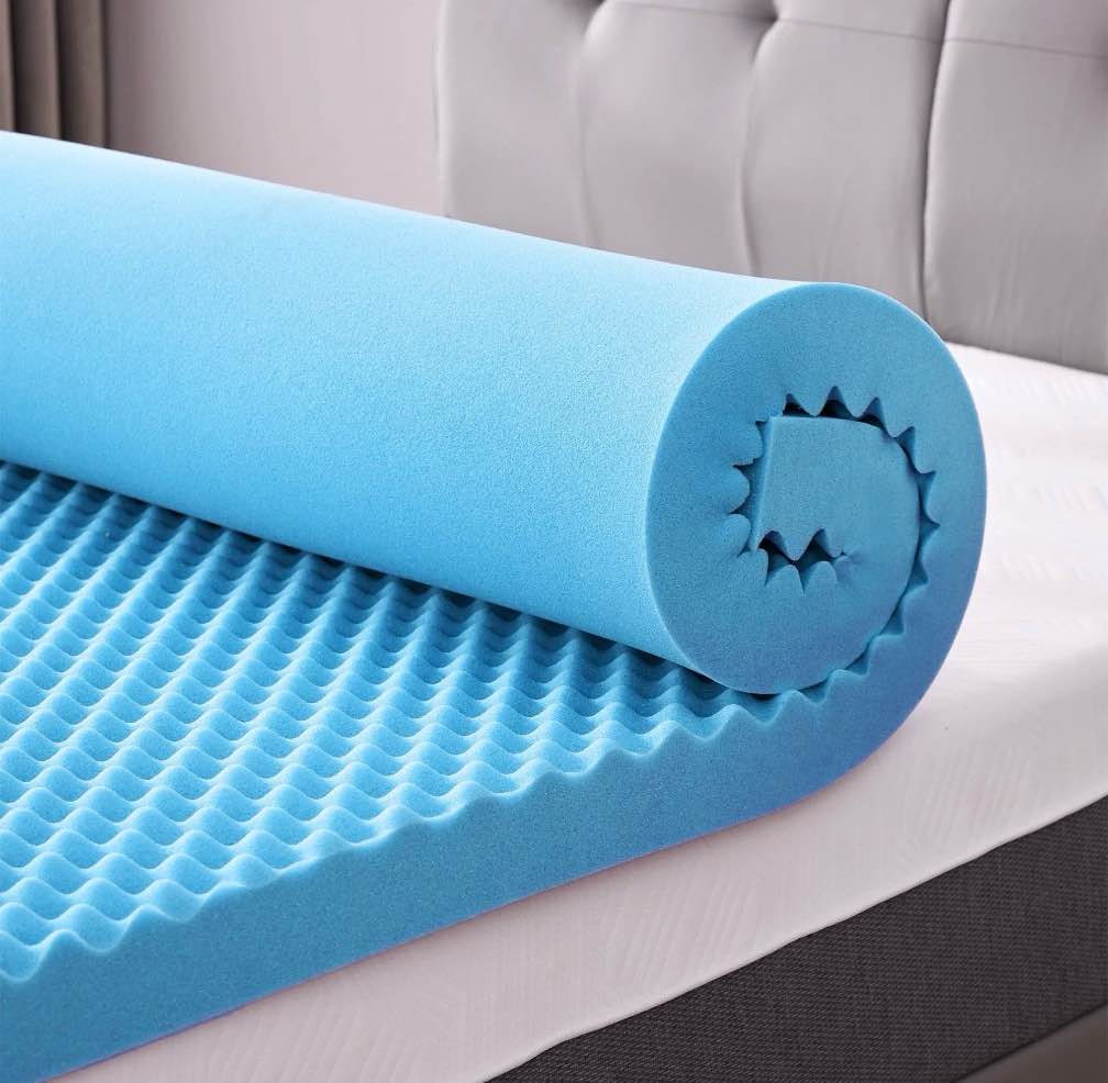 bdeus 3.9 inch gel cooling memory foam mattress topper, memory foam egg crate mattress topper, certipur-us certified, king size