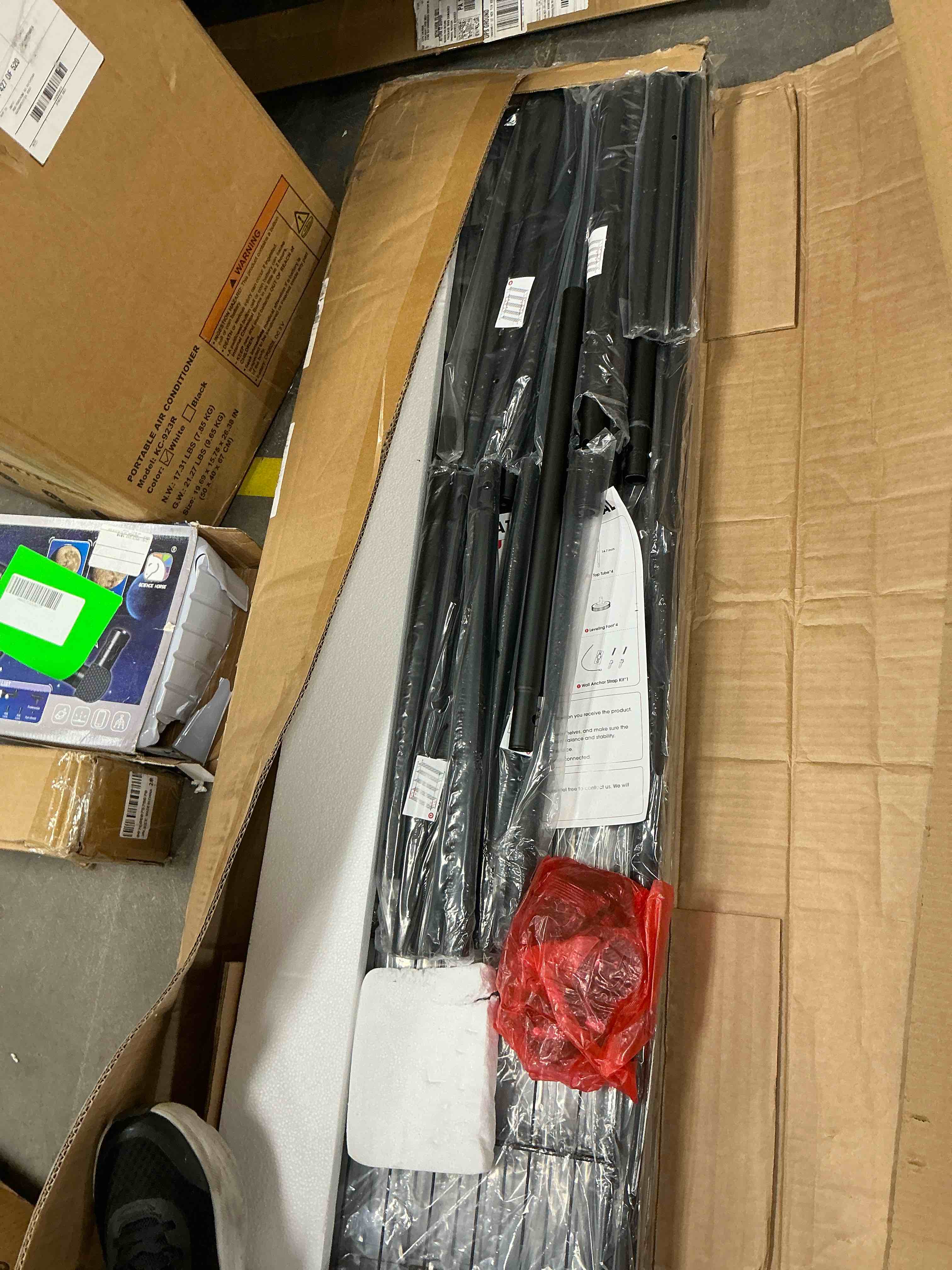 Condition photo showing New/Like New for sakugi 5-tier heavy duty wire shelving unit,47.2" × 12.6" × 60.3" inches, 1500 lbs capacity, black