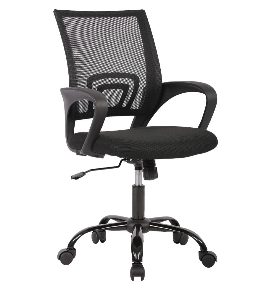 jonpony ergonomic office chair, lumbar support, adjustable height with armrests for adults,black