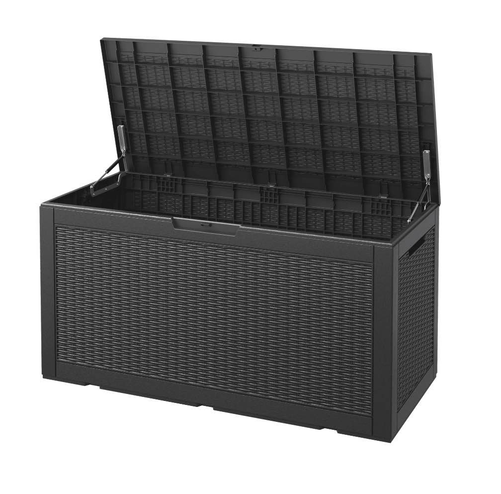 bifanuo 100 gallon deck box lockable resin outdoor storage box waterproof outdoor container for patio furniture cushions  pillow