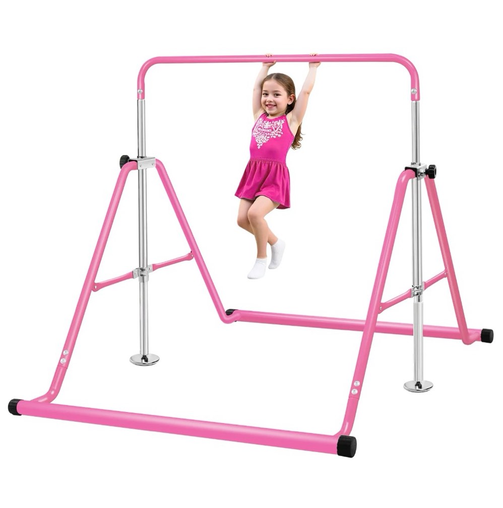 Primy 150lbs Gymnastics Bar for Kids, Height Adjustable Horizontal Bar, Folding Gymnastics Junior Training Bar for Home Gymnastics Equipment, 4-10 Years Old Kids