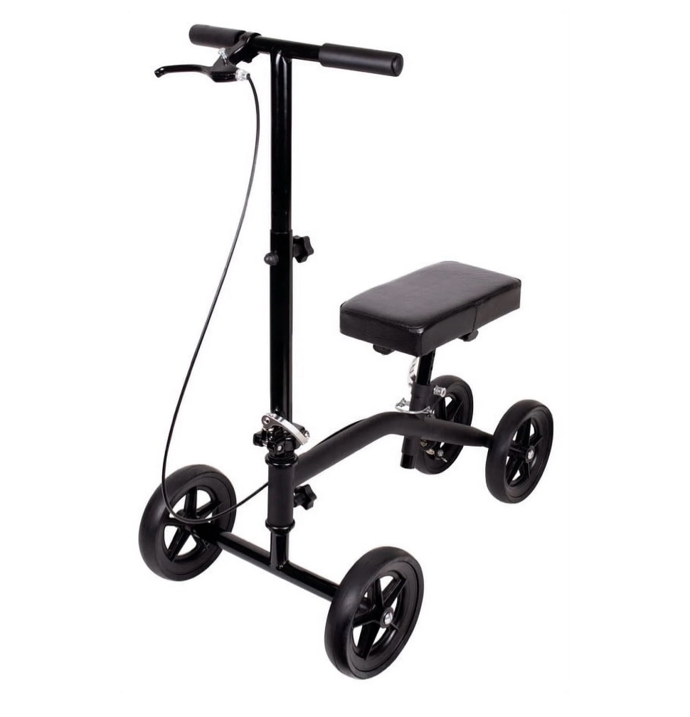 Carex Knee Scooter with Knee Platform Pad  Crutches Alternative  Black