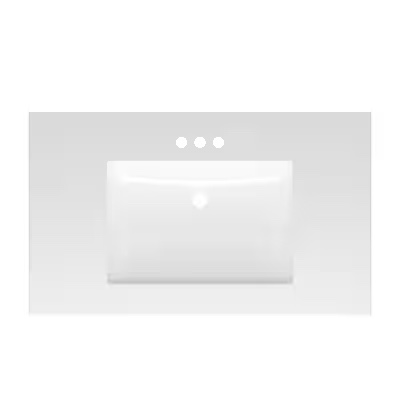 Project Source 37-in x 22-in White Cultured Marble Single Sink 4-in Centerset Faucet Mount Bathroom (( Sink Only ))
