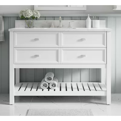 allen + roth Canterbury 48-in White Undermount Single Sink Bathroom Vanity 
