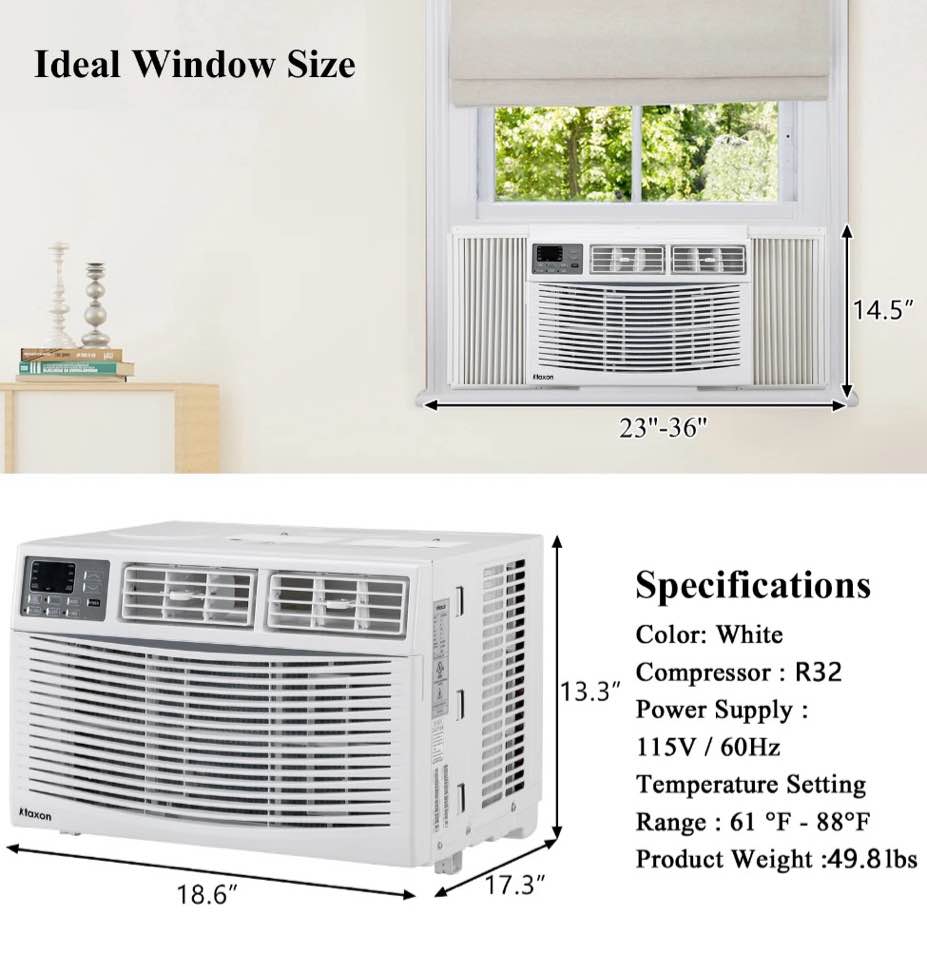 Condition photo showing New/Like New for ktaxon 12000btu 110v window air conditioner with wifi and remote white