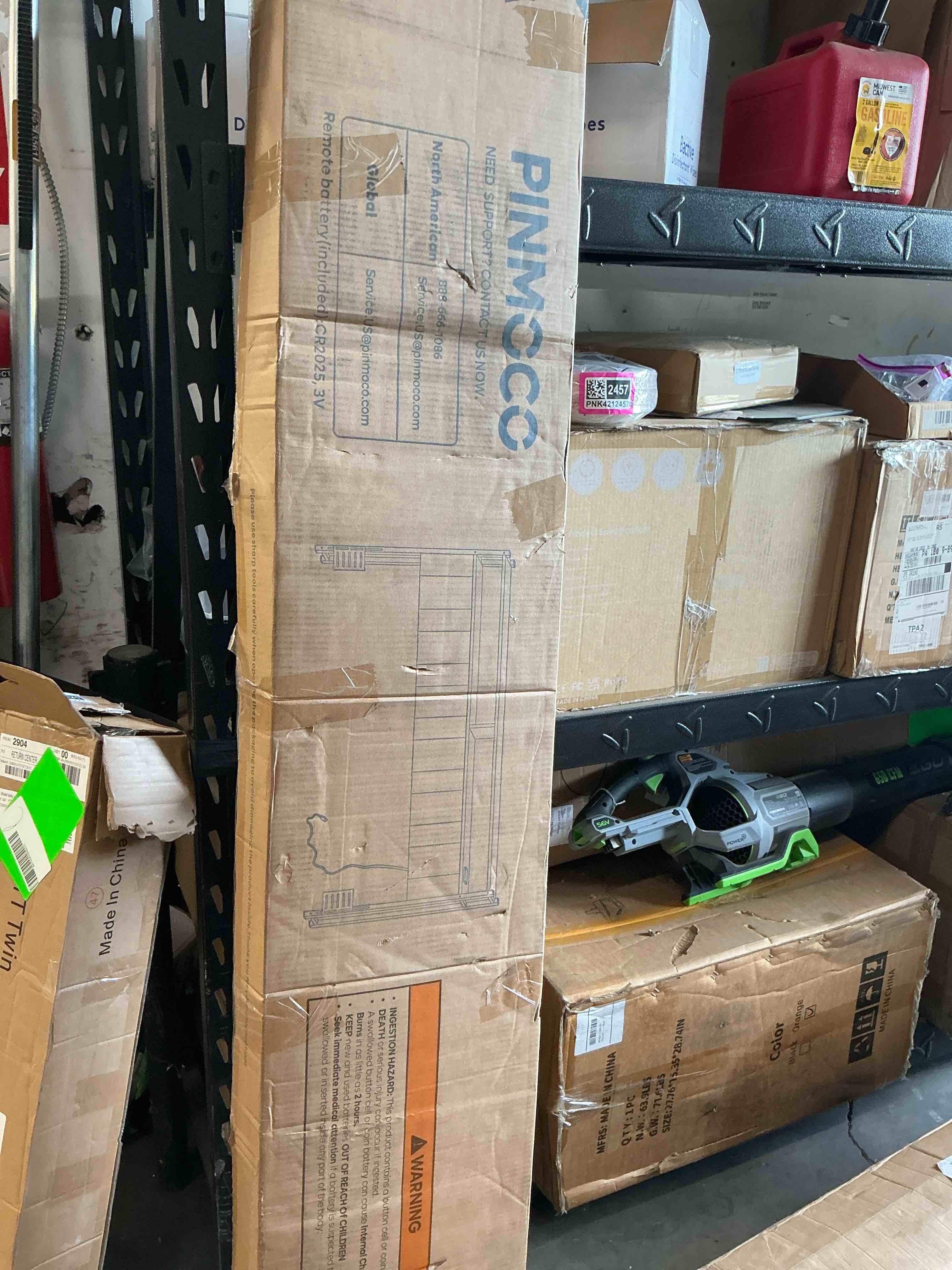 Condition photo showing New/Like New for pinmoco headboard for queen size bed with storage, linen upholstered head board with led light and charging station, gray, headboard only(bed frame not included)