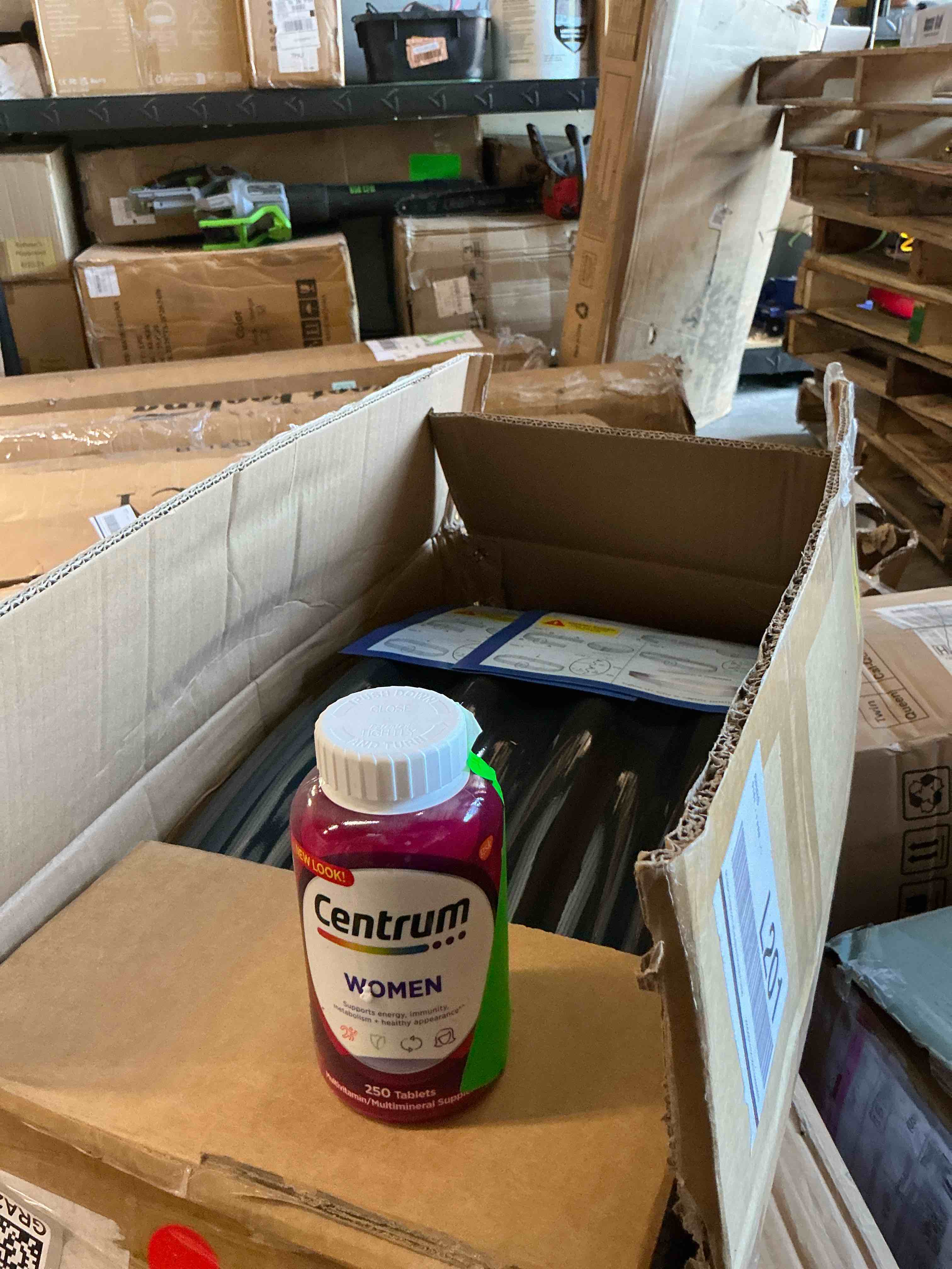 Condition photo showing Good Condition for centrum multivitamin for women, multivitamin/multimineral supplement with iron, vitamin d3, b vitamins and antioxidant vitamins c and e, gluten free, non-gmo ingredients - 250 count expiration: 6/27