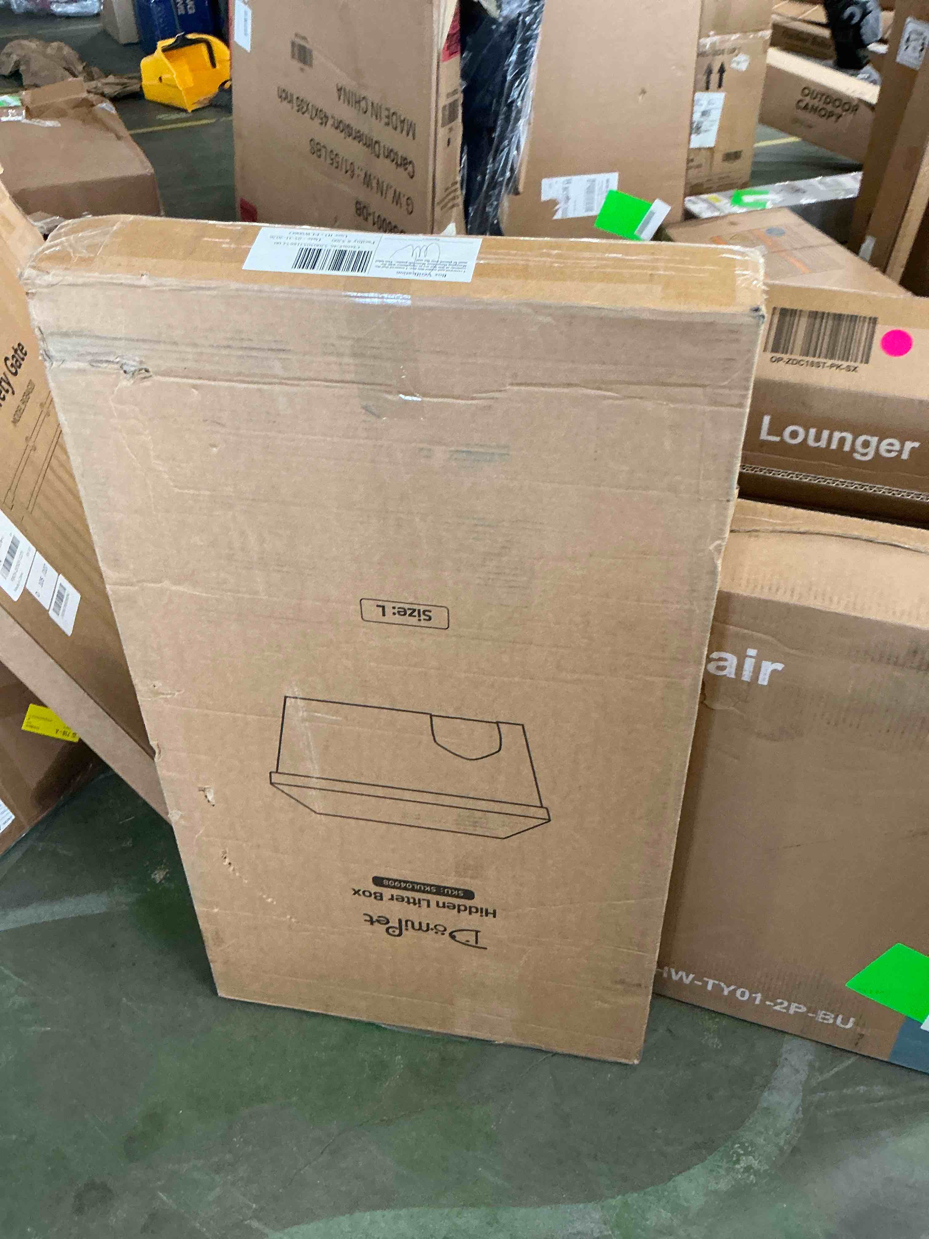 Condition photo showing Good Condition for domipet cat litter box enclosure hidden furniture, multi-functional hidden litter box furniture bench, dog proof, space-saving ottoman cabinet, foldable storage footrest