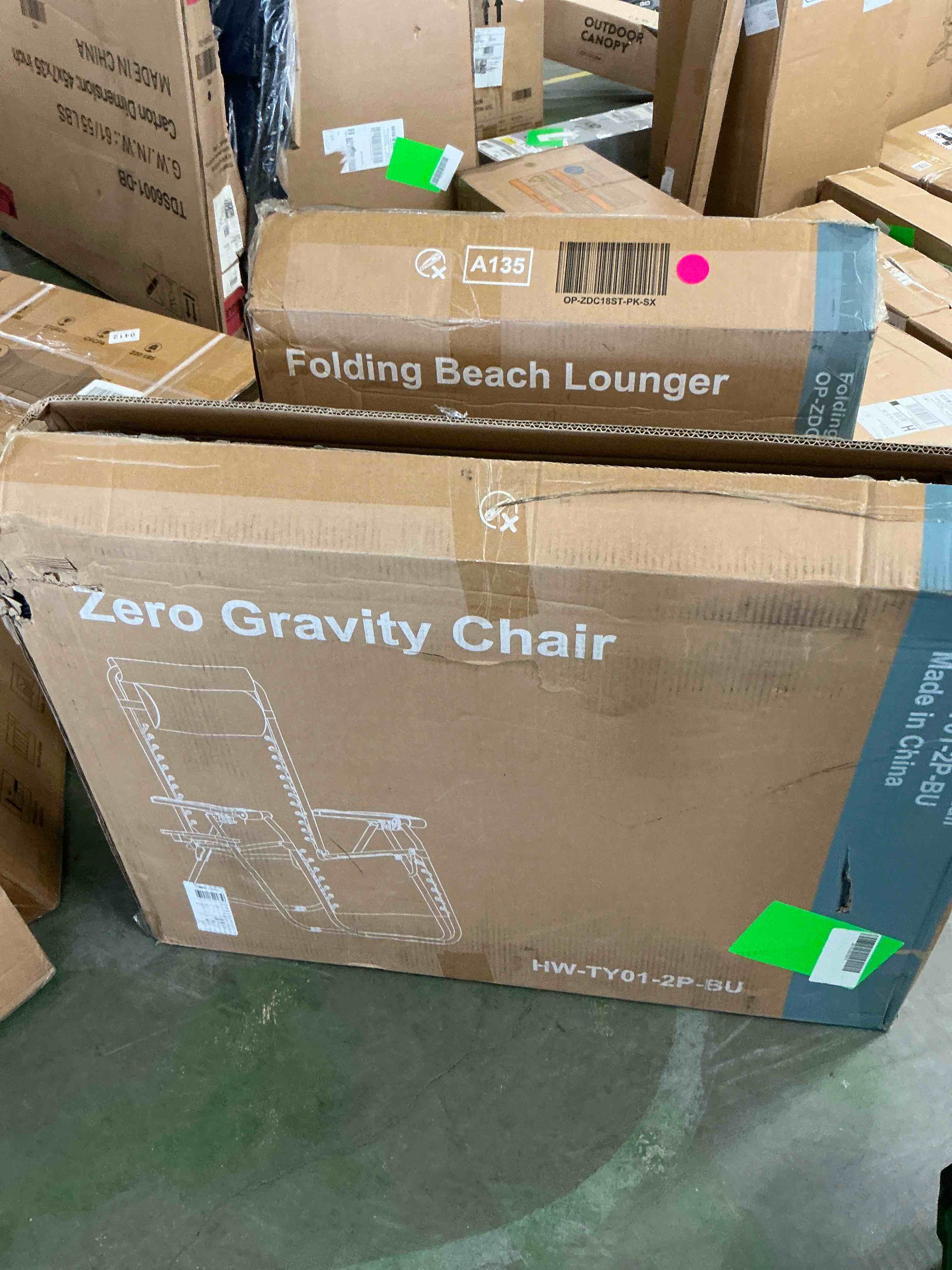 Condition photo showing New/Like New for edx zero gravity chair outdoor lounge chair?suitable for beach terrace pool patio  blue 2-pack