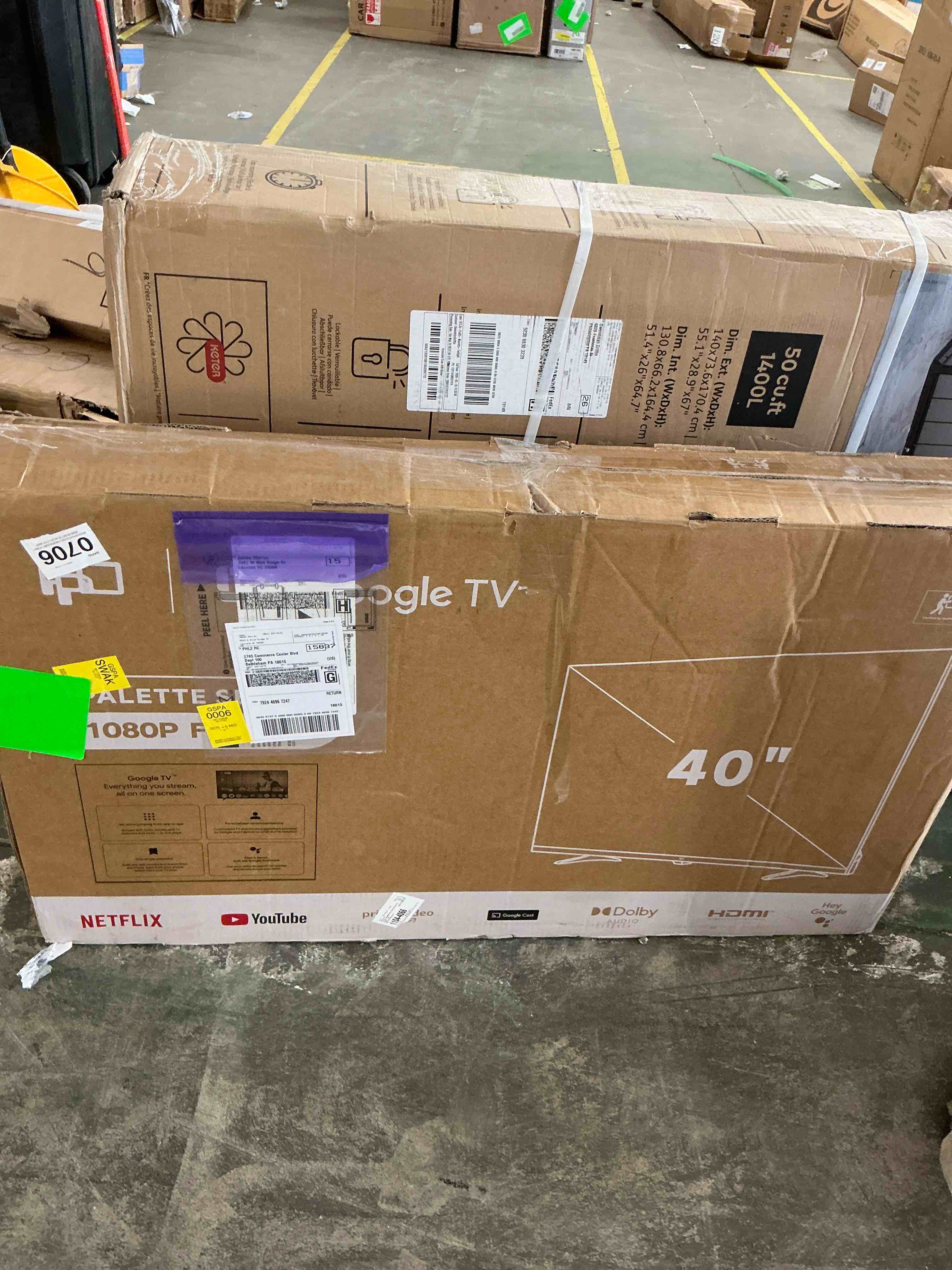 Condition photo showing As Is for fpd 40-inch google tv smart os 2025 full hd 1080p hdr10 & dolby audio | chromecast built-in + voice remote | immersive viewing experience | palette-series cg40-p3