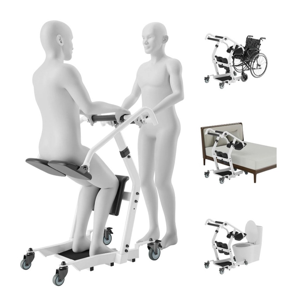 pruru sit-to-stand patient lift, mobility aid with wheels for elderly assistance