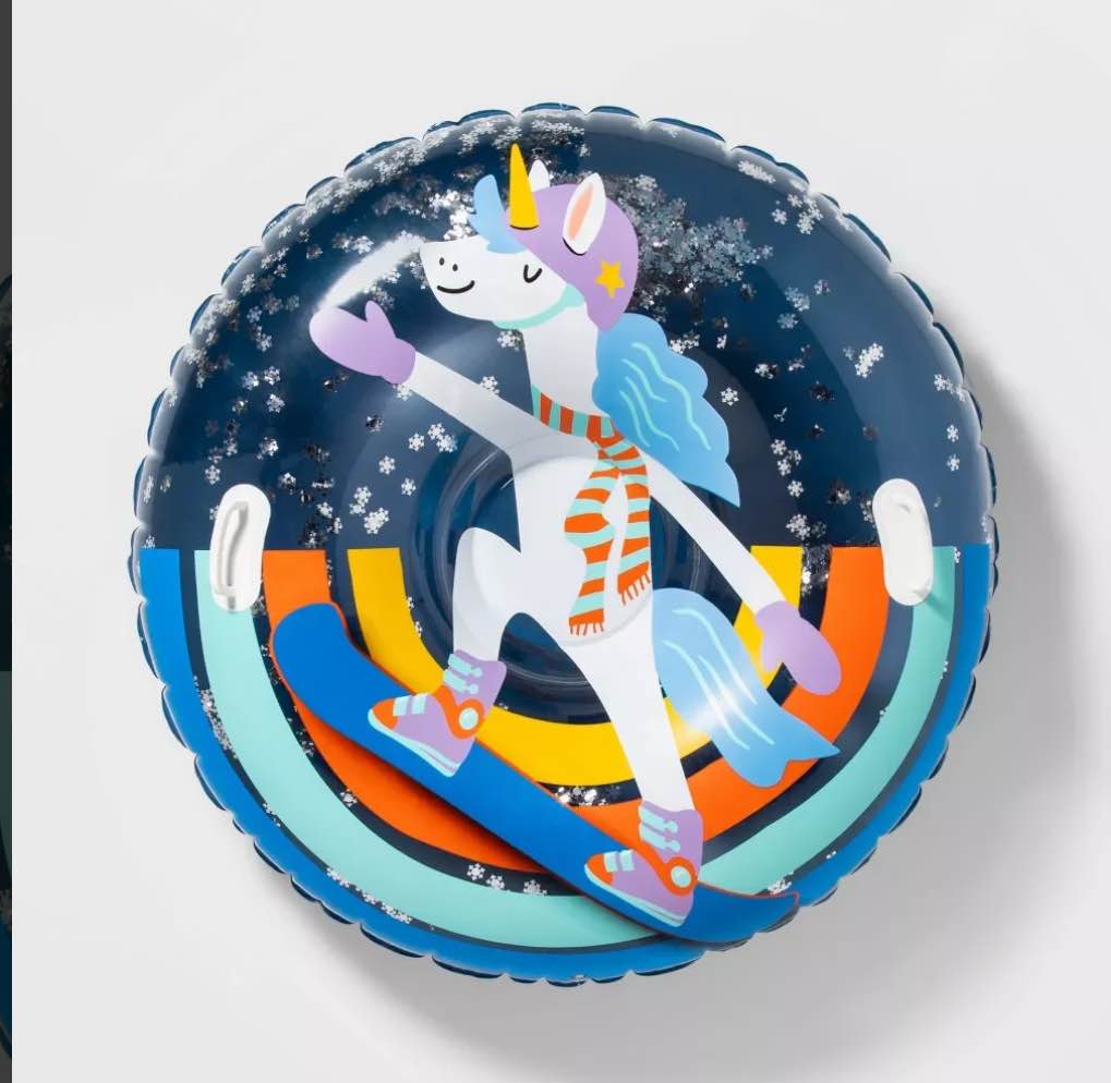 48" Snow Tube Unicorn with Snowflake Glitter - Sun Squad™