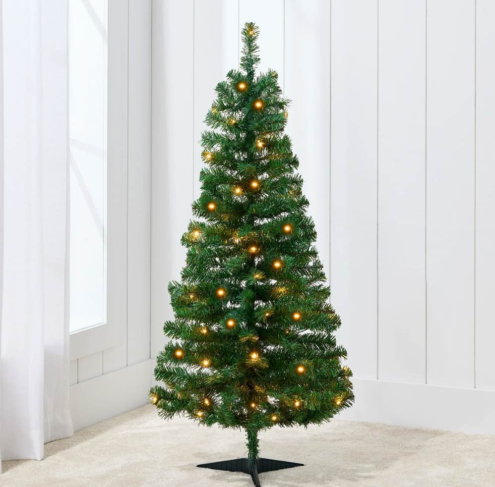 Best Choice Products 4ft Prelit Colored Christmas Tree, Artificial Tree Holiday Decor w/ LED Lights - Green Spruce