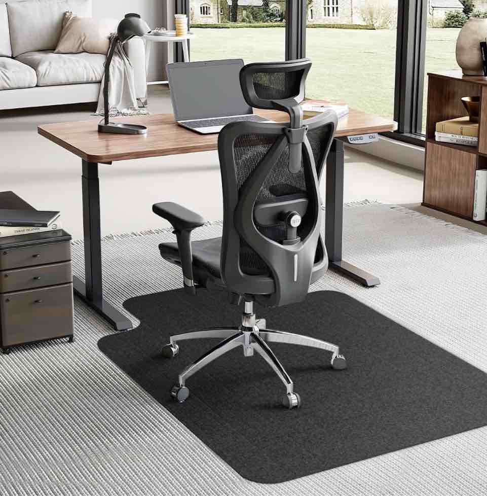 GPED Office Chair Mat for Carpet, 36" x 48" Carpet Protector Mat, Sturdy Carpet Chair Mat with Studs for Office, Home and Gaming Floor?Black?