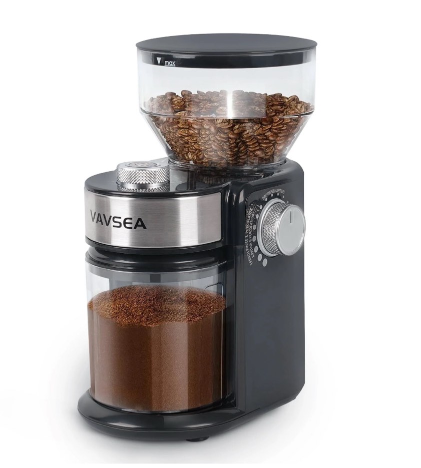 VAVSEA Burr Coffee Grinder, Electric Coffee Bean Grinder with 18 Precise Grind Settings, 3-18 Cup, for Espresso/Drip/Pour over/Cold Brew/French Press