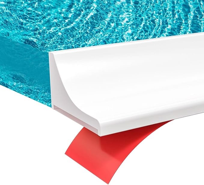 3" High Shower Threshold Water Dam 39" Long Collapsible Shower Water Splash Guard Self-adhesive Show