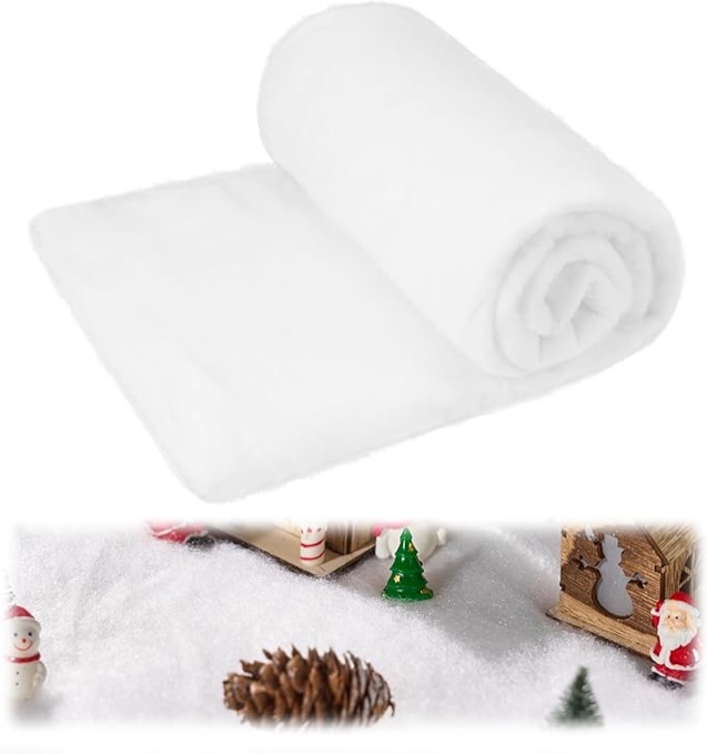 JOYIN Christmas Snow Blanket Roll (3x8 Ft,1 Pcs) for Christmas Decoration,Thick White Soft and Artificial Snow Blankets for Christmas Decor, Holiday Tree Decor and Winter Displays