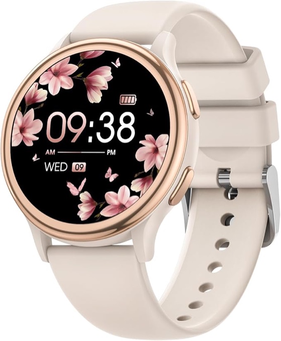 smart watches for women, 42mm smart watch with 400+ watch face, 70+ sport modes, 24/7 heart rate, sleep monitor, answer/make calls, waterproof activity fitness tracker (light gray)