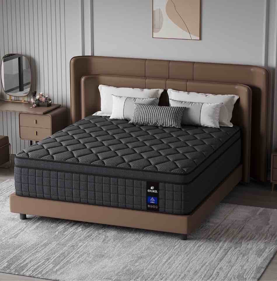 10 Inch Queen Mattress, Medium Firm Hybrid Queen Mattresses, Memory Foam Mattress in a Box with Individually Wrapped Pocket Springs, Reinforced Edge Support, Pressure Relief, Motion Isolation