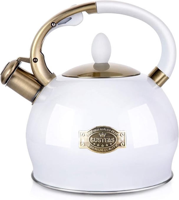 SUSTEAS Stove Top Whistling Tea Kettle - Food Grade Stainless Steel Teakettle Teapot with Cool Touch