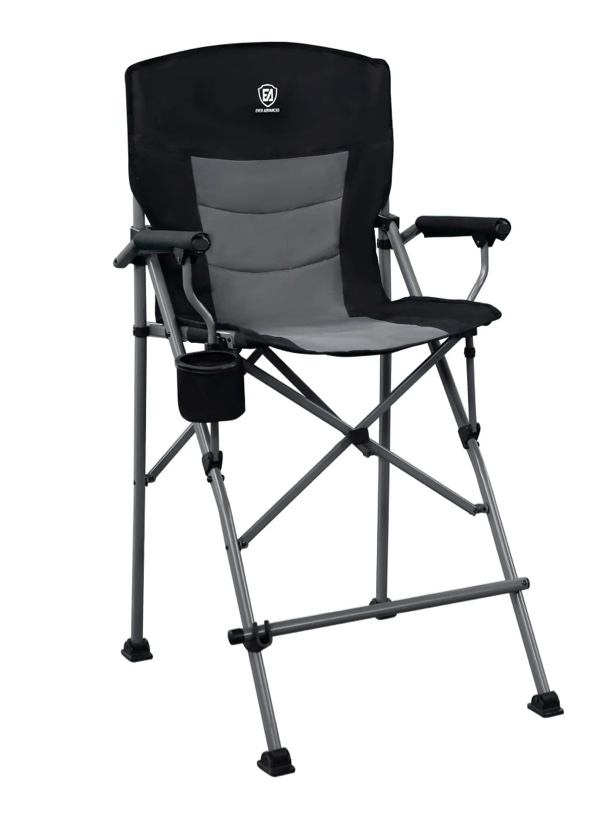 EVER ADVANCED Tall Camping Directors Chair 31" Seat Height for Adults, with Footrest and Carry Bag, Black