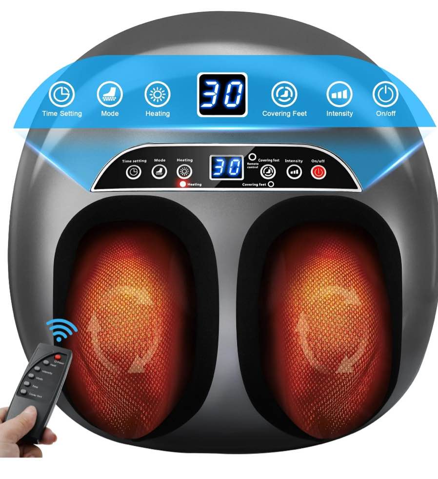 Vrilay Foot Massager, Shiatsu Massage with Heat for Neuropathy Tired Foot Blood Circulation, Christmas/Birthday Gifts for Men, Women, Senior, Up to Size 11