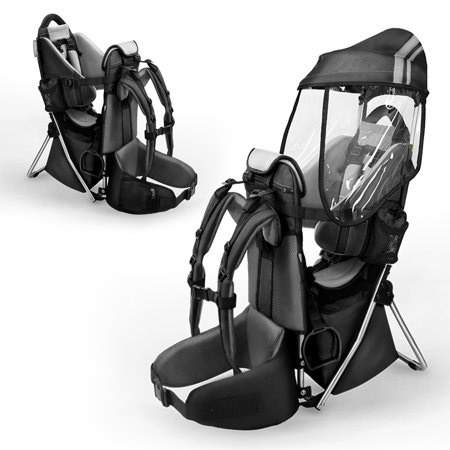 Besrey Baby Hiking Backpack Carrier for Toddlers Lightweight Outdoor Framed Backpack Carrier Black