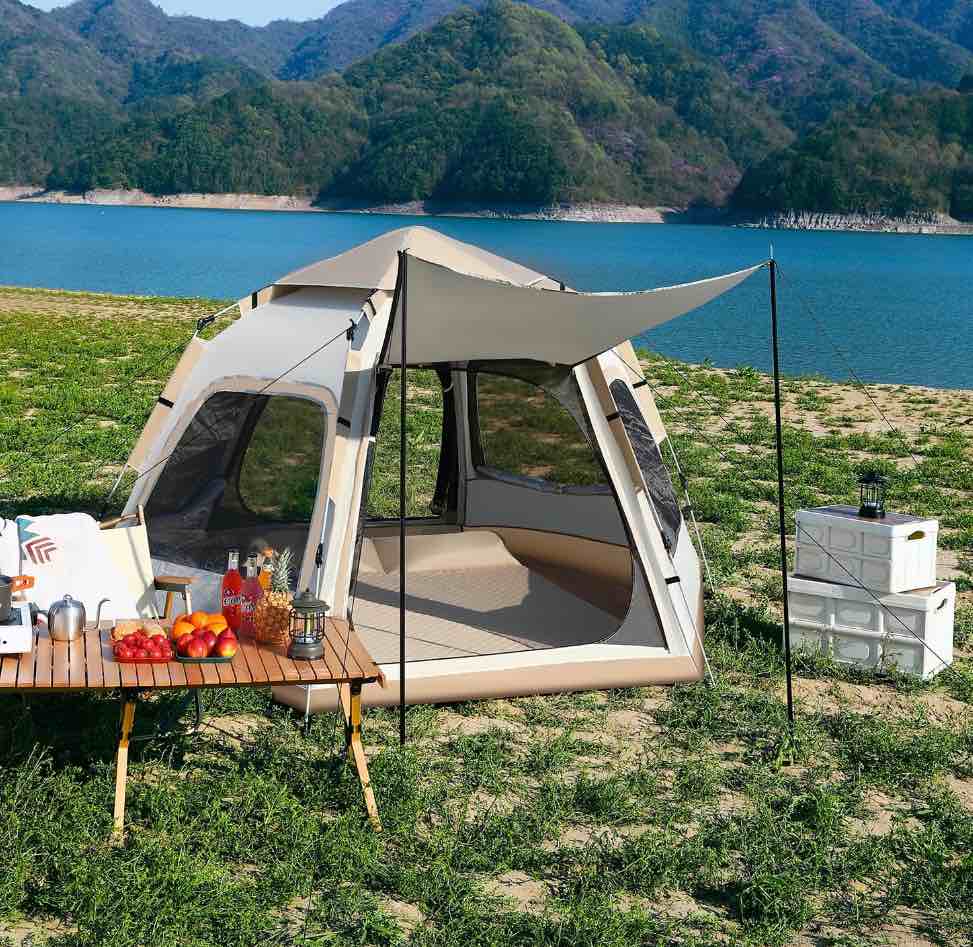 Outdoor Camping Tent  Automatic Pop-Up Waterproof Tent  4-6 Person Family Camping Tent for Family Car Trip