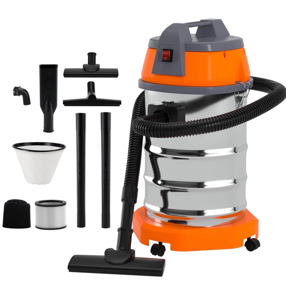 TOPTENG Wet Dry Vacuum Cleaner, 10 Gallon 3200w 8 HP Stainless Steel Shop Vacuum Wet and Dry, with Filter and Attachments for House Garage Workshop Car