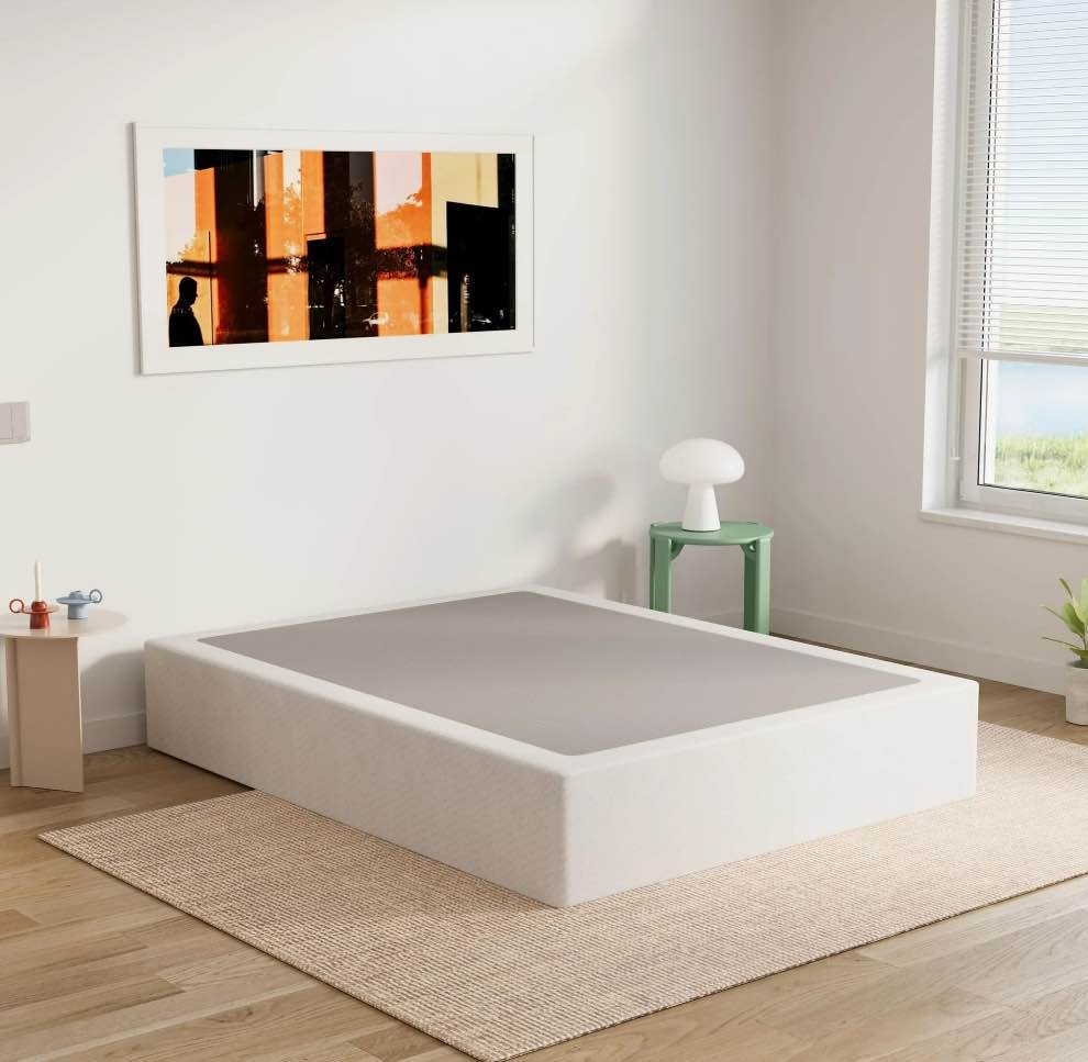 ULIESC 9 inch King Metal Box Spring, Sturdy Mattress Foundation, Fabric Cover Included, Easy Assembly