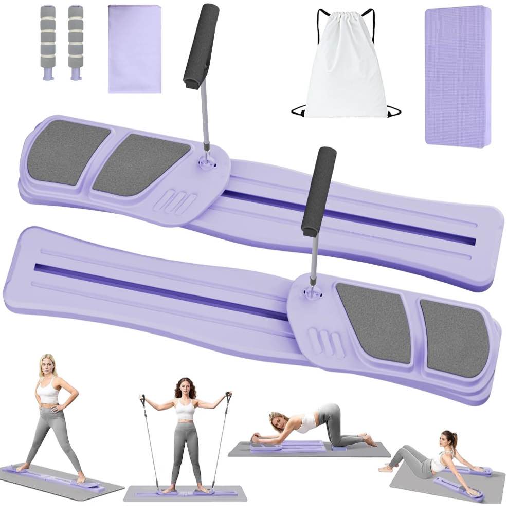 JDNRXO Portable Pilates Reformer Machine, 6in1 Fitness Board & Pilates Equipment Set with Ab Workout Equipment, Pilates Board for Home Workout Multifunctional Push-Up Board