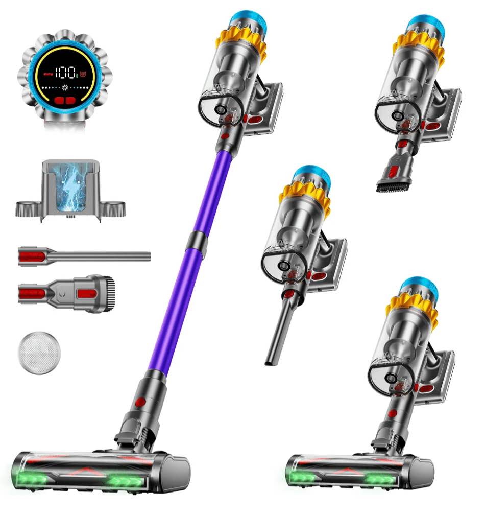 VAKERR 580W 48KPA 65Mins 2500mAh Lightweight Stick Cordless Vacuum Cleaner for Home Tile Hard Floor Carpet Pet Hair