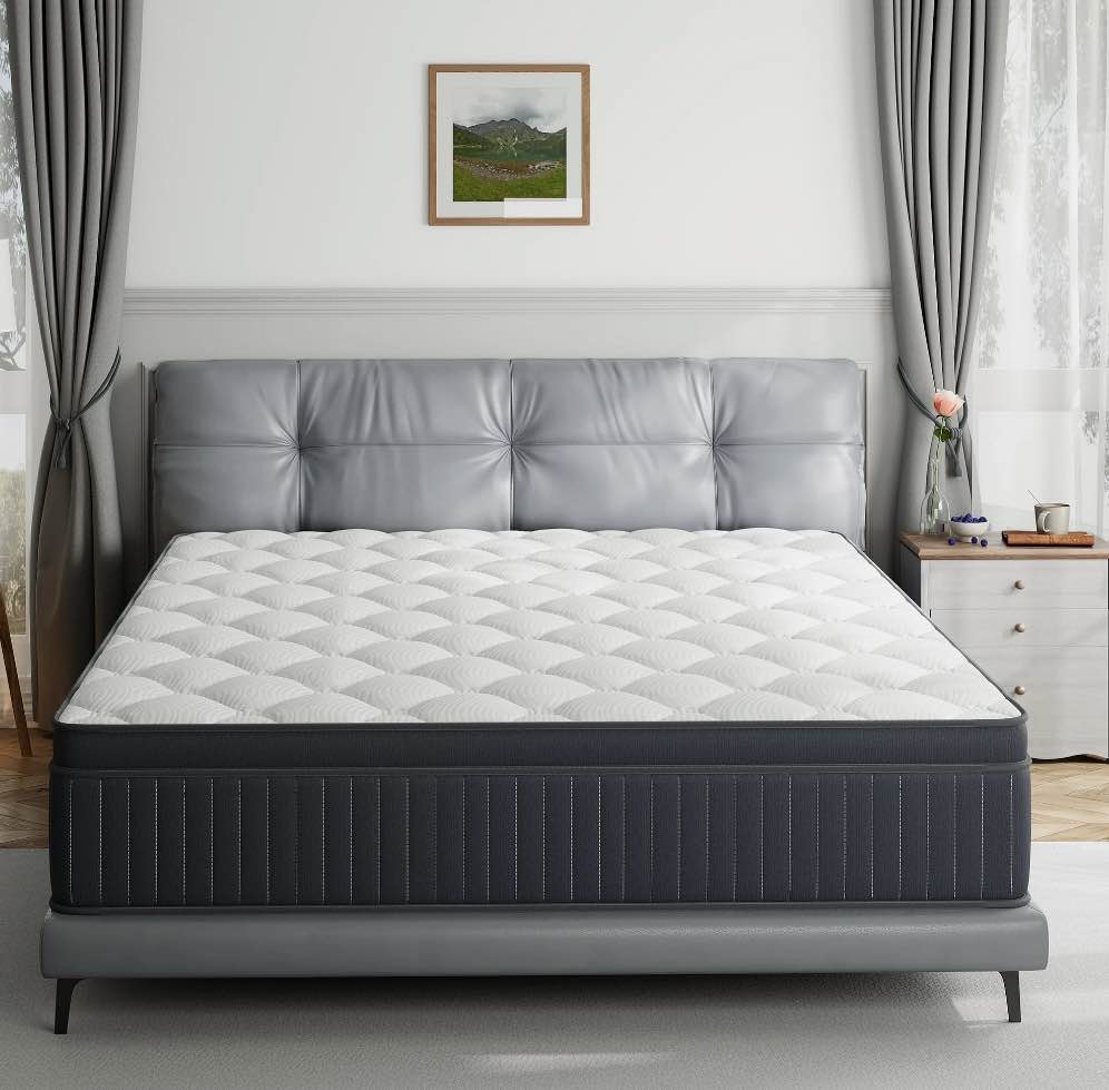 Babo Care TXO 12" Cooling Queen Medium Euro Hybrid Mattress with Manual