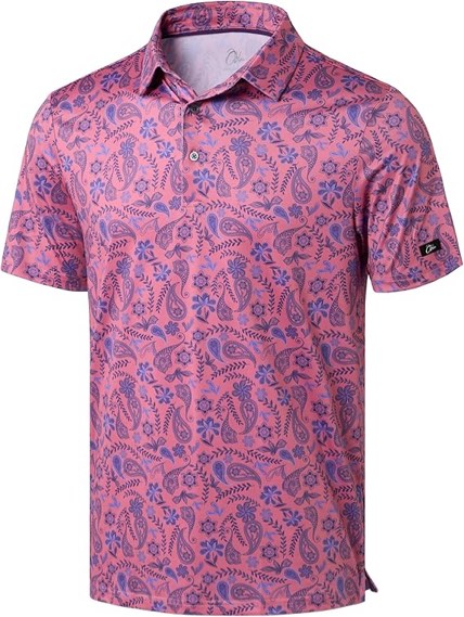 Obla Mens Golf Polo Shirts Short Sleeve Dry Fit Performance Moisture Wicking Casual Print Collared Golf Shirts for Men X-Large Golf Clubs