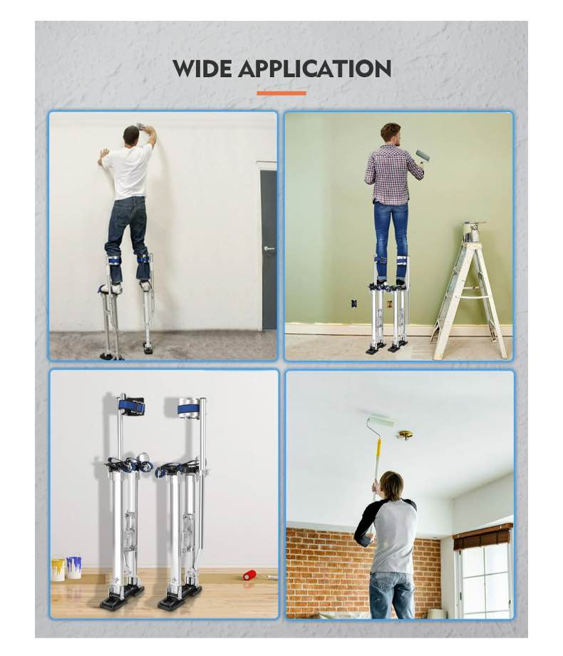 24-40 Inches Aluminum Drywall Straps Stilts for Adult Silver Height Adjustable Great for Painting Drop Ceilings Parades Cosplay