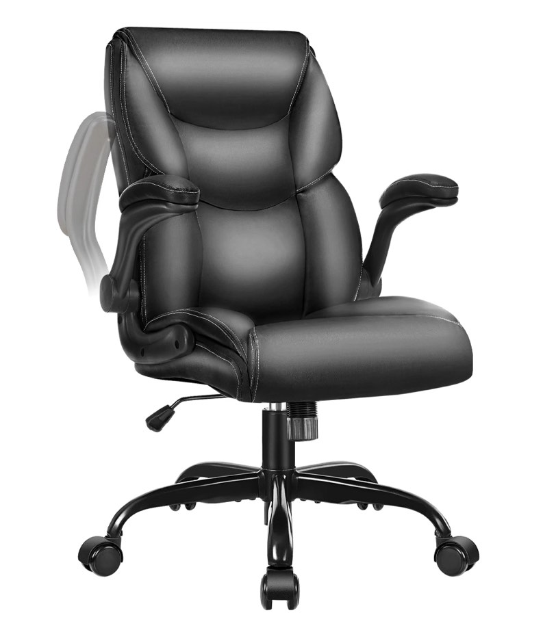 JONPONY Big and Tall Office Chair 400LBS Wide Seat Ergonomic Computer Desk Chair High Back Executive Leather Chair Adjustable Task Chair Lumbar Back Support 8 Hours Heavy Duty Design,9423,Black